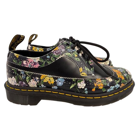 Dr. Martens Darcy Oxfords Floral Brogue 3989 Y2K Women's US 8 Black Leather Rare - Picture 1 of 12